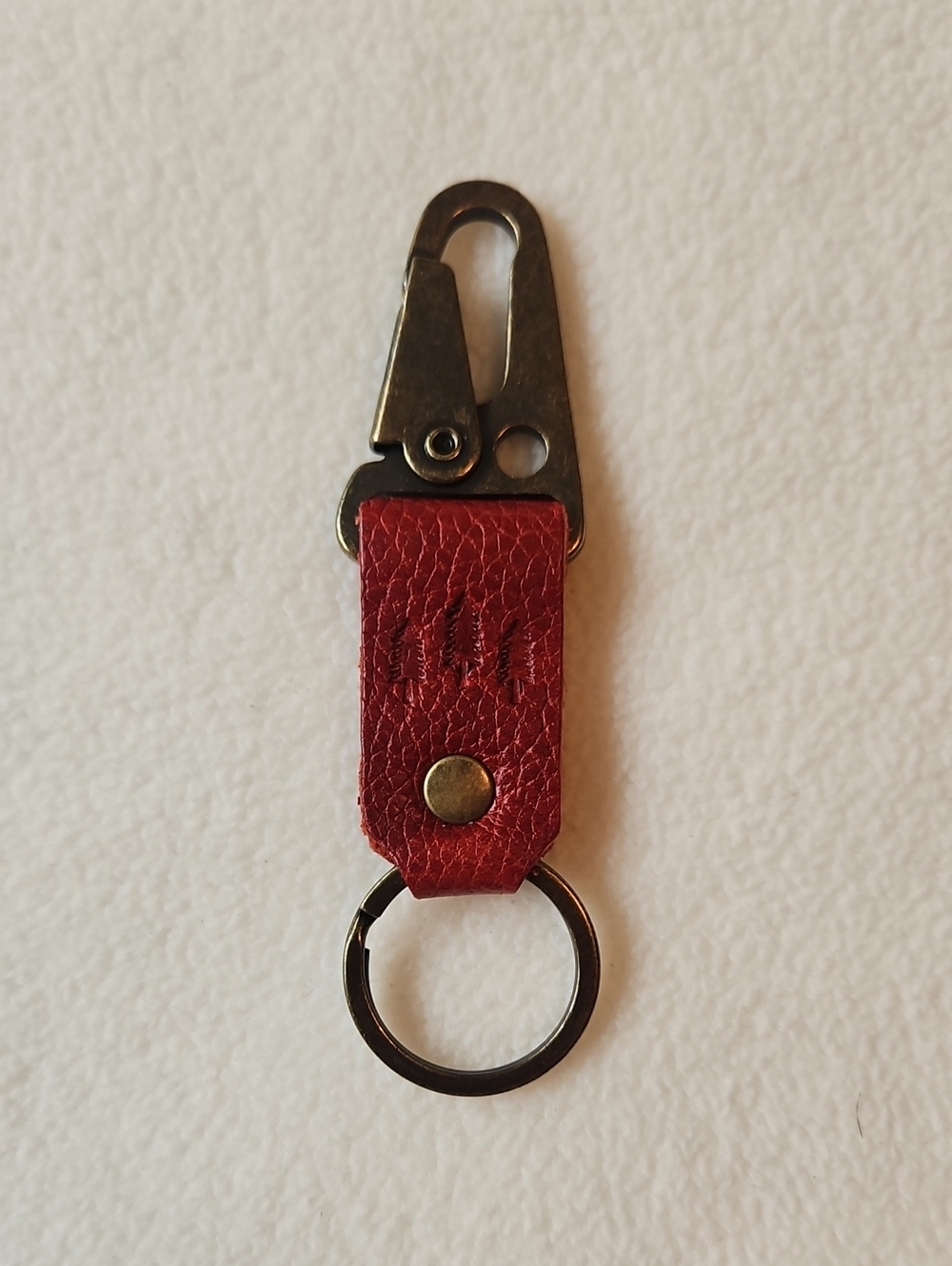 Unicorn Portland Leather Goods Keychain In Chili Red